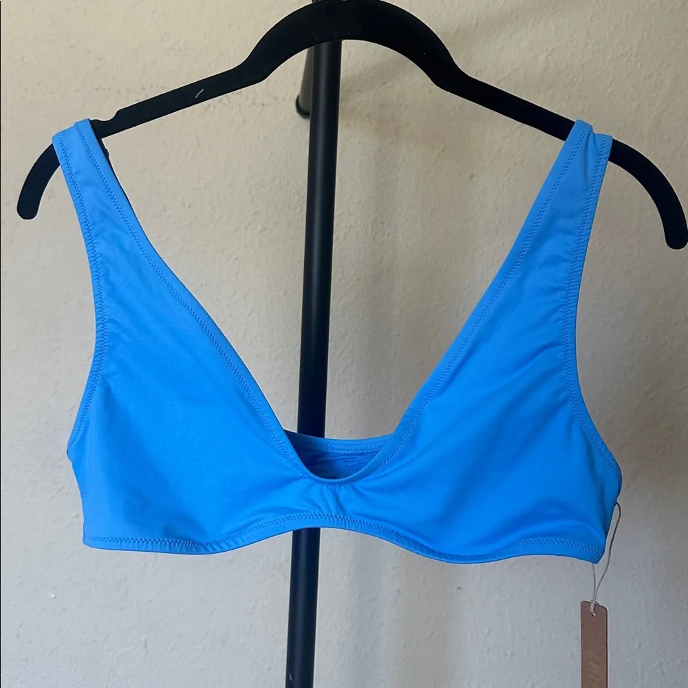 SKIMS Signature Swim Plunge‎ Triangle Top Size XL NWT in Tide